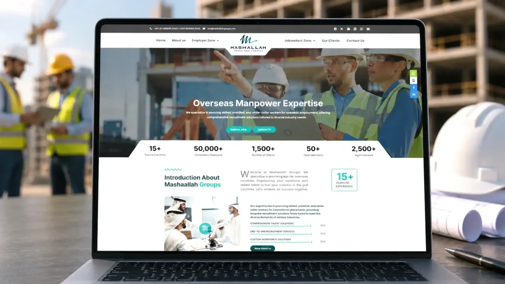 Mashallah Groups manpower recruitment agency web portal for overseas job application tracking