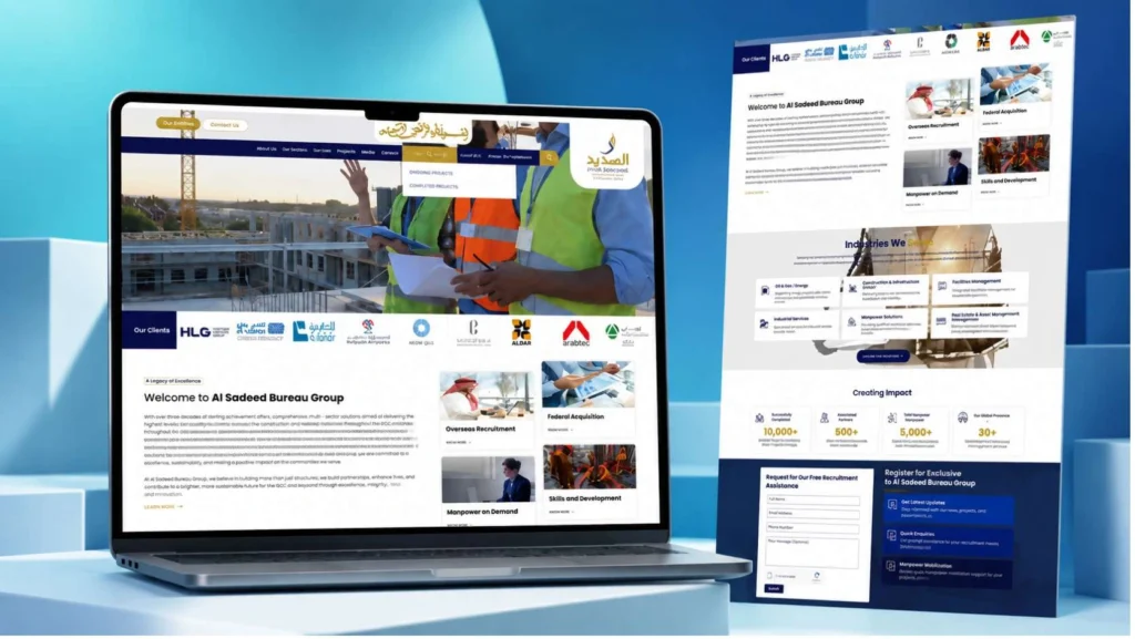 Al Sadeed Bureau manpower recruitment website layout for international candidate lead generation