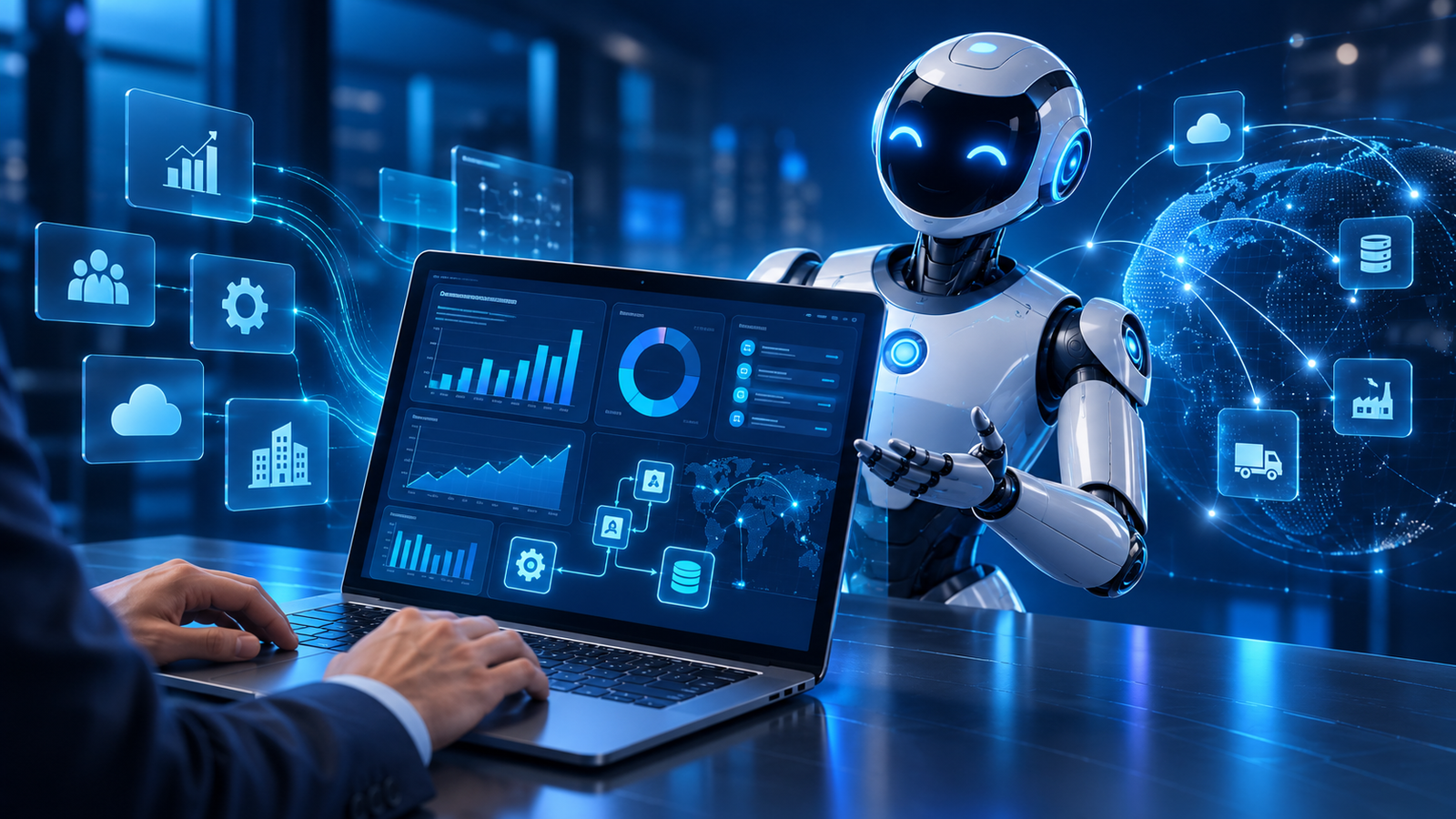 AI-powered software transforming modern business operations through automation and data analytics